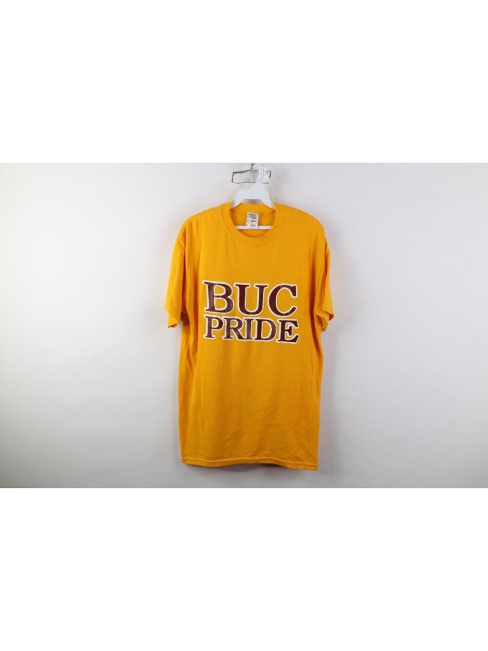 Vintage Mens Medium Buc Pride Tampa Bay Buccaneers Football T-Shirt Yellow Gold